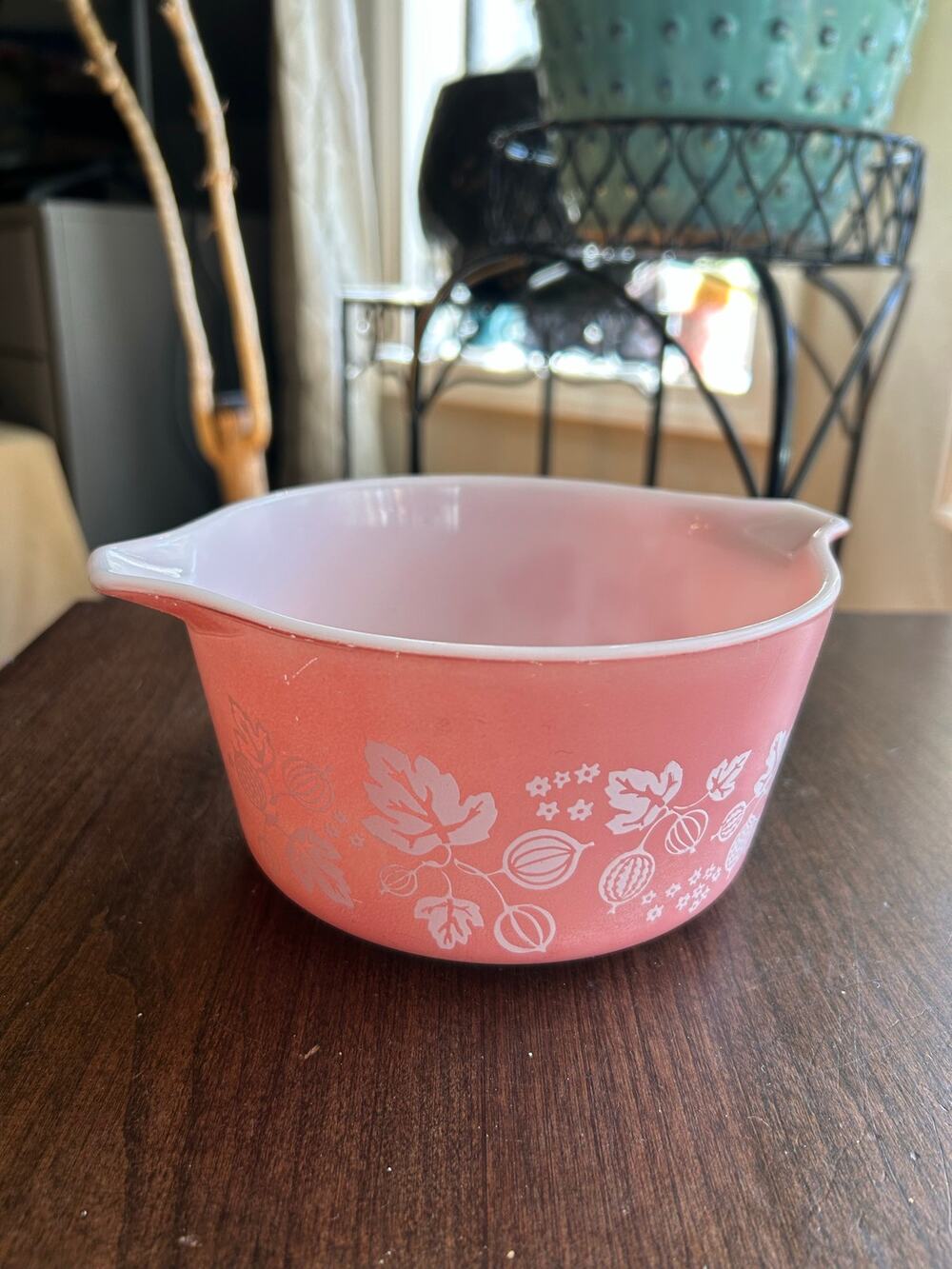 Vtg Pyrex Pink Gooseberry 473 1 Qt NO LID Casserole Dish Baking Dish Made In USA
